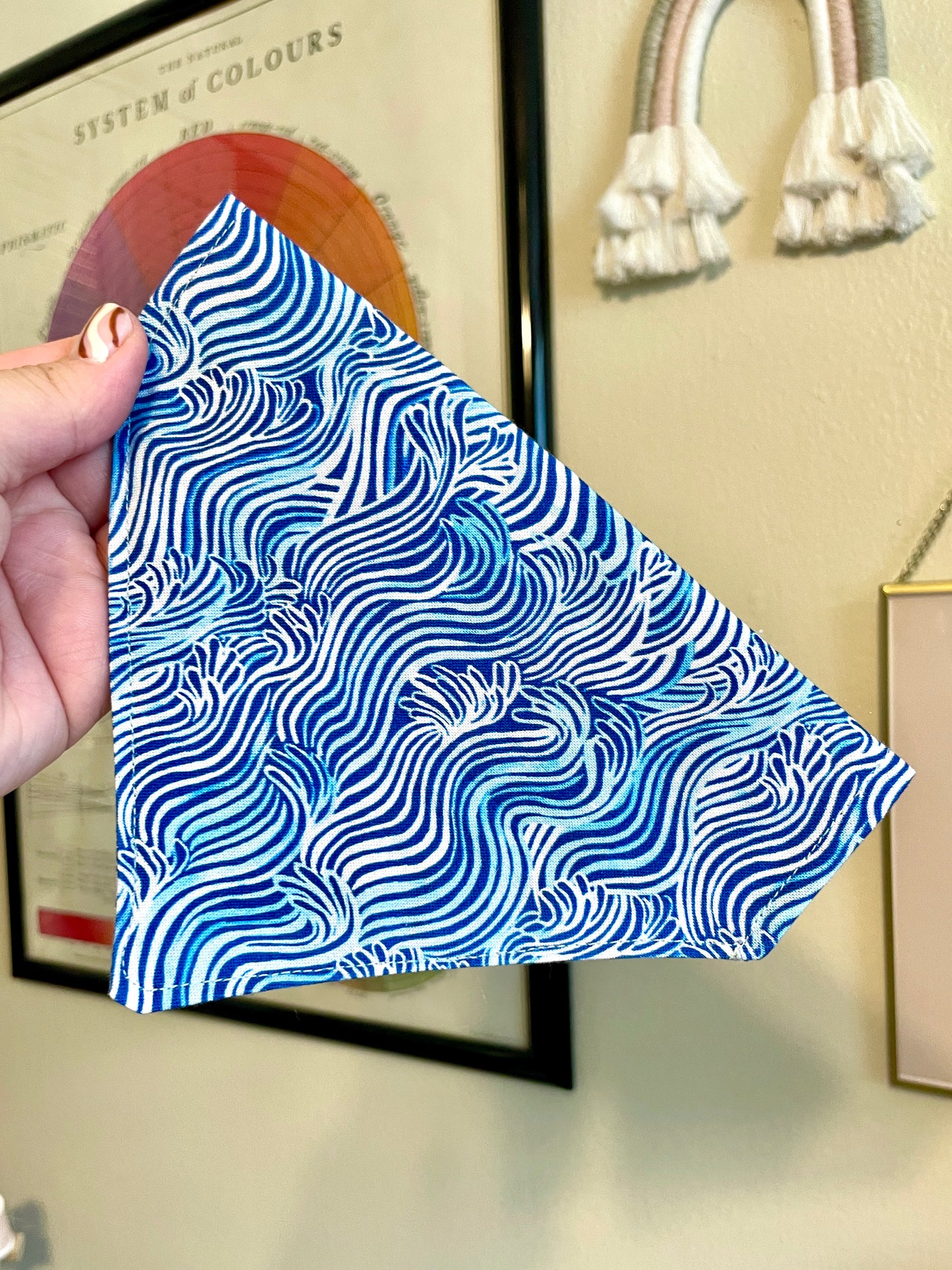 Blue Waves Pet Bandana (over the collar)