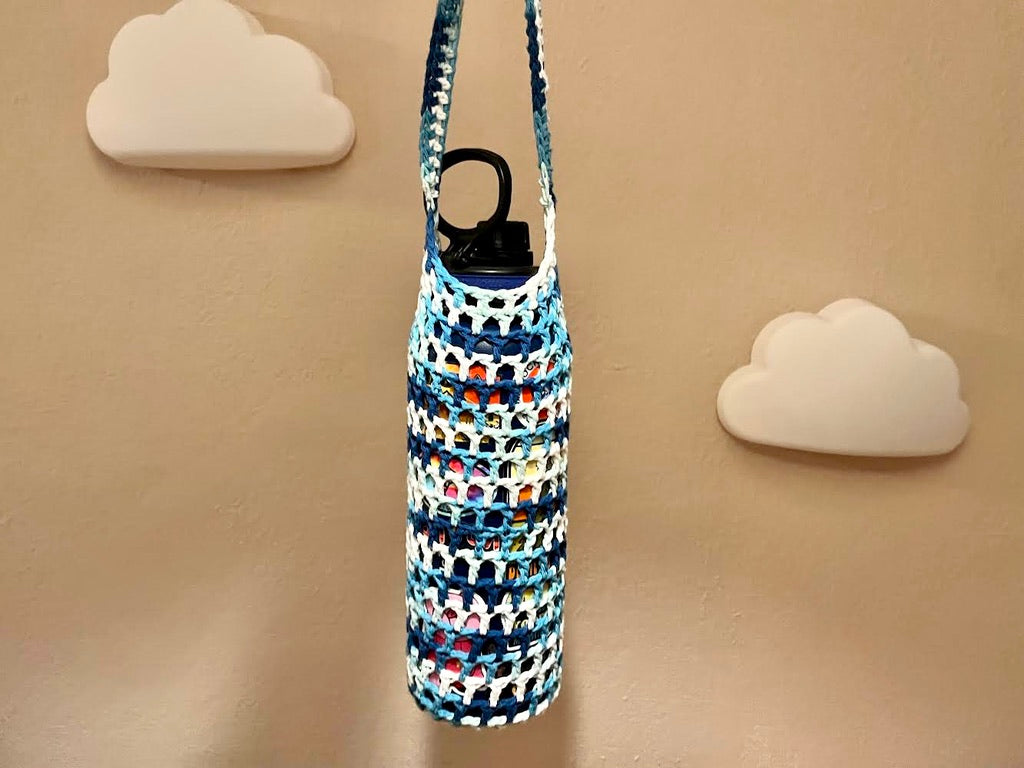 PATTERN ONLY | Crochet Mesh Water Bottle Holder