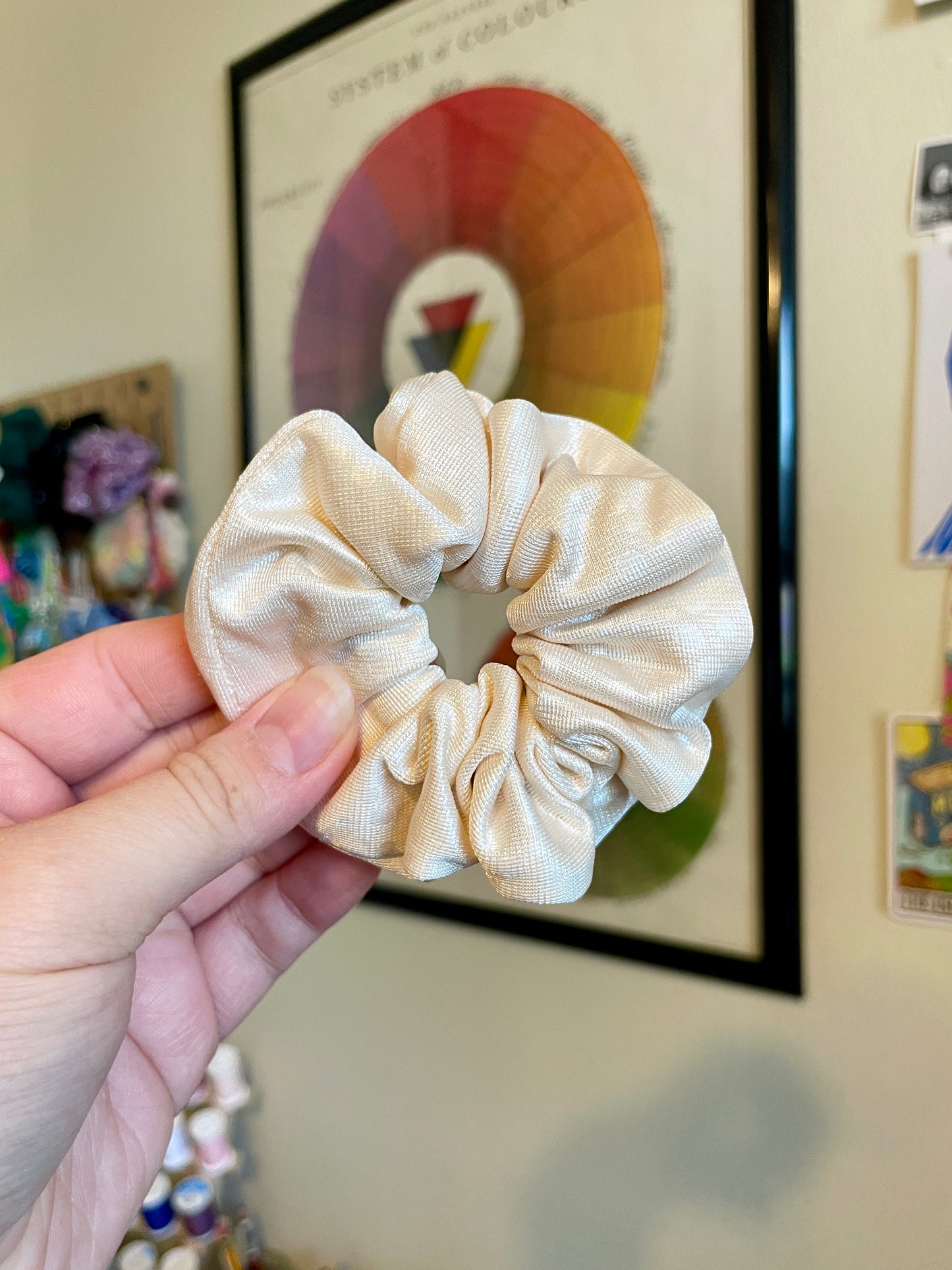 Beige Shine Scrunchie - Regular