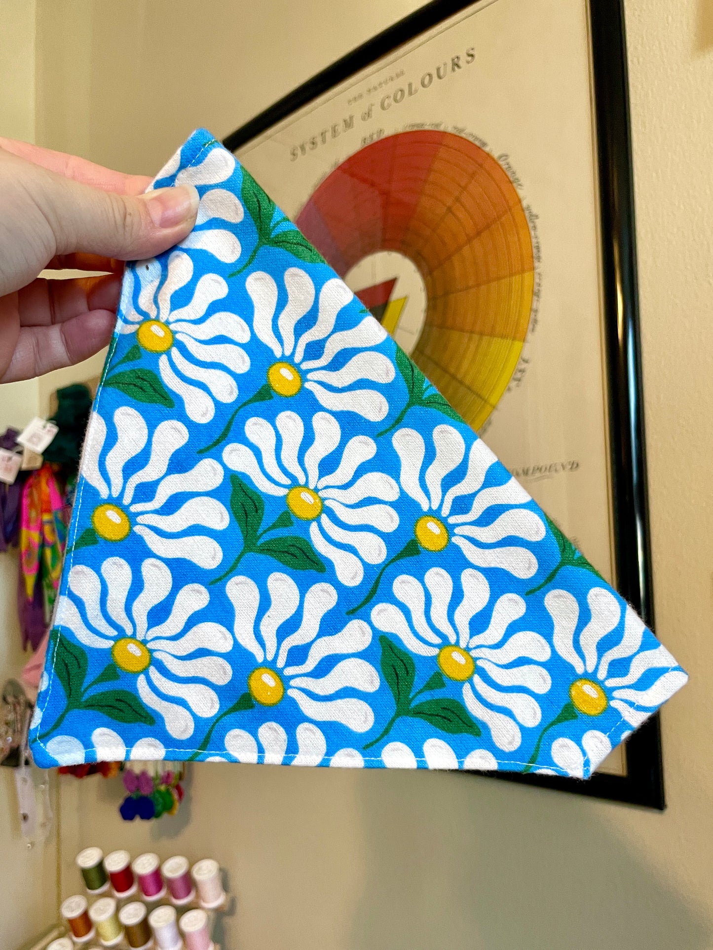 Abstract Daisy Pet Bandana (+ Matching Scrunchie Option)