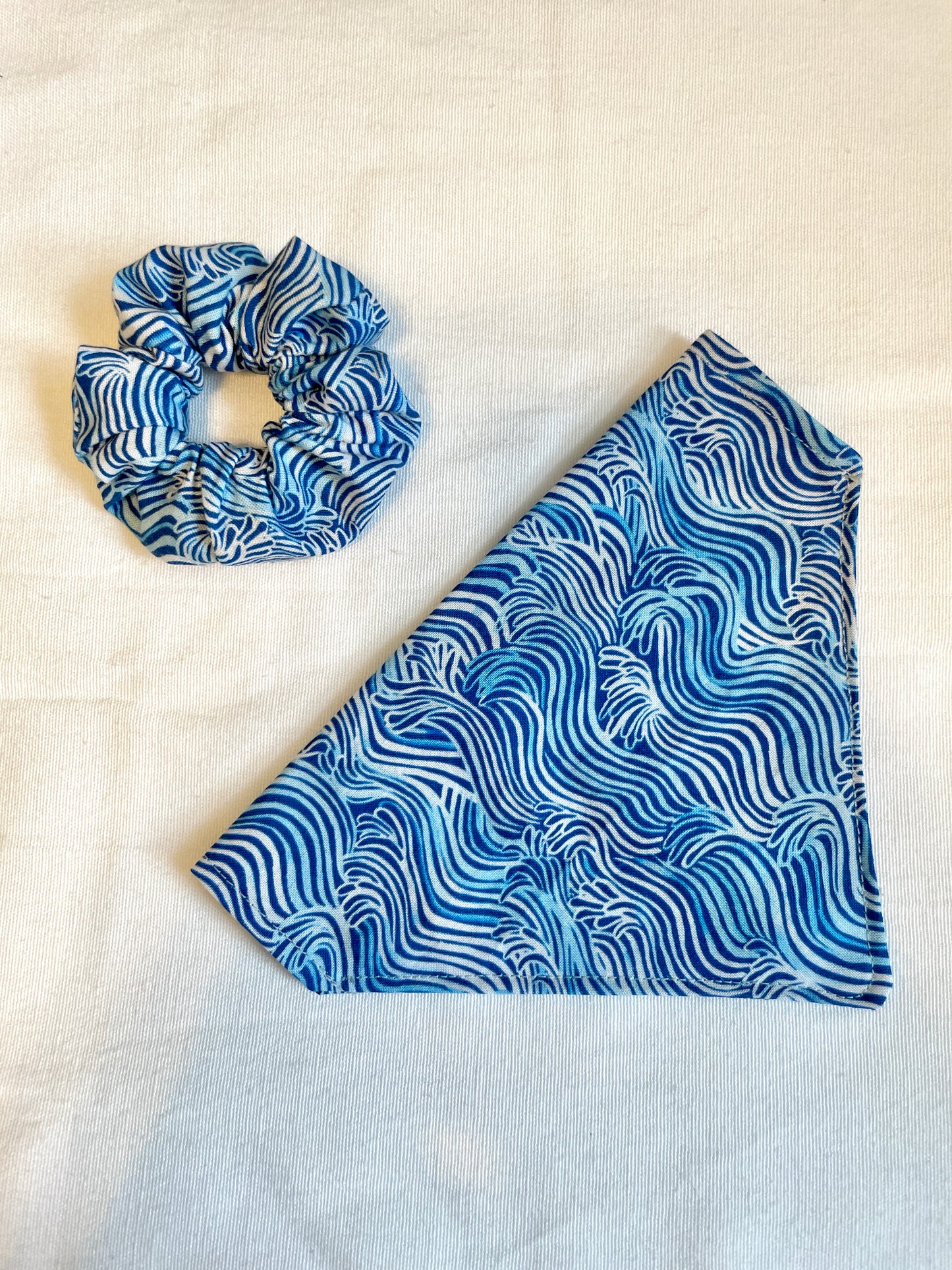 Blue Waves Pet Bandana (over the collar)