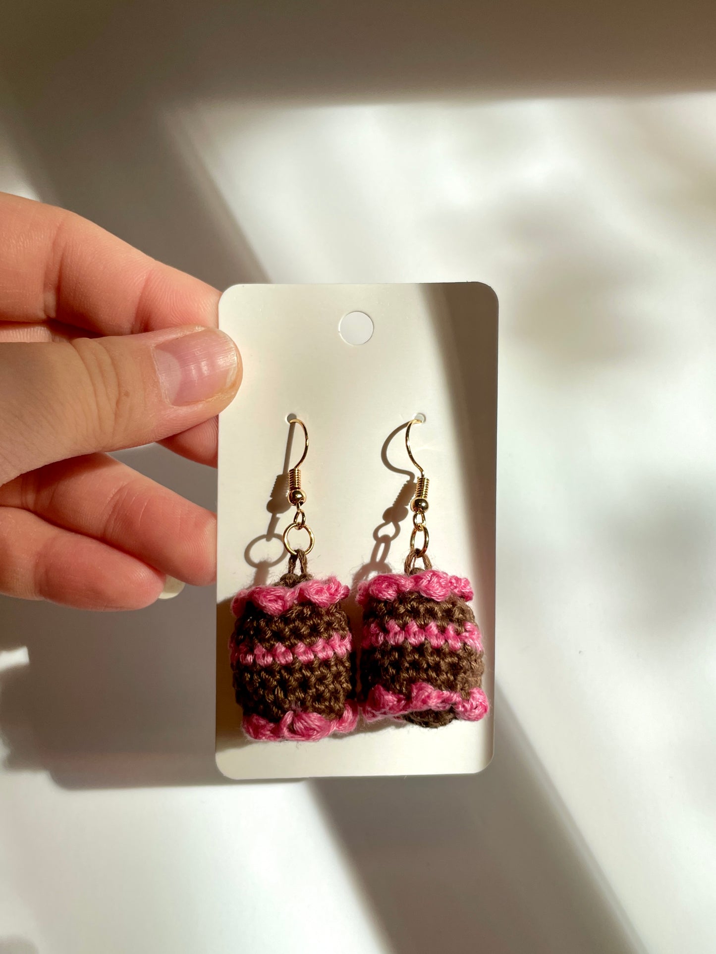 Mini Cake Crochet Earrings