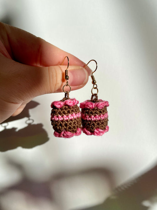 Mini Cake Crochet Earrings