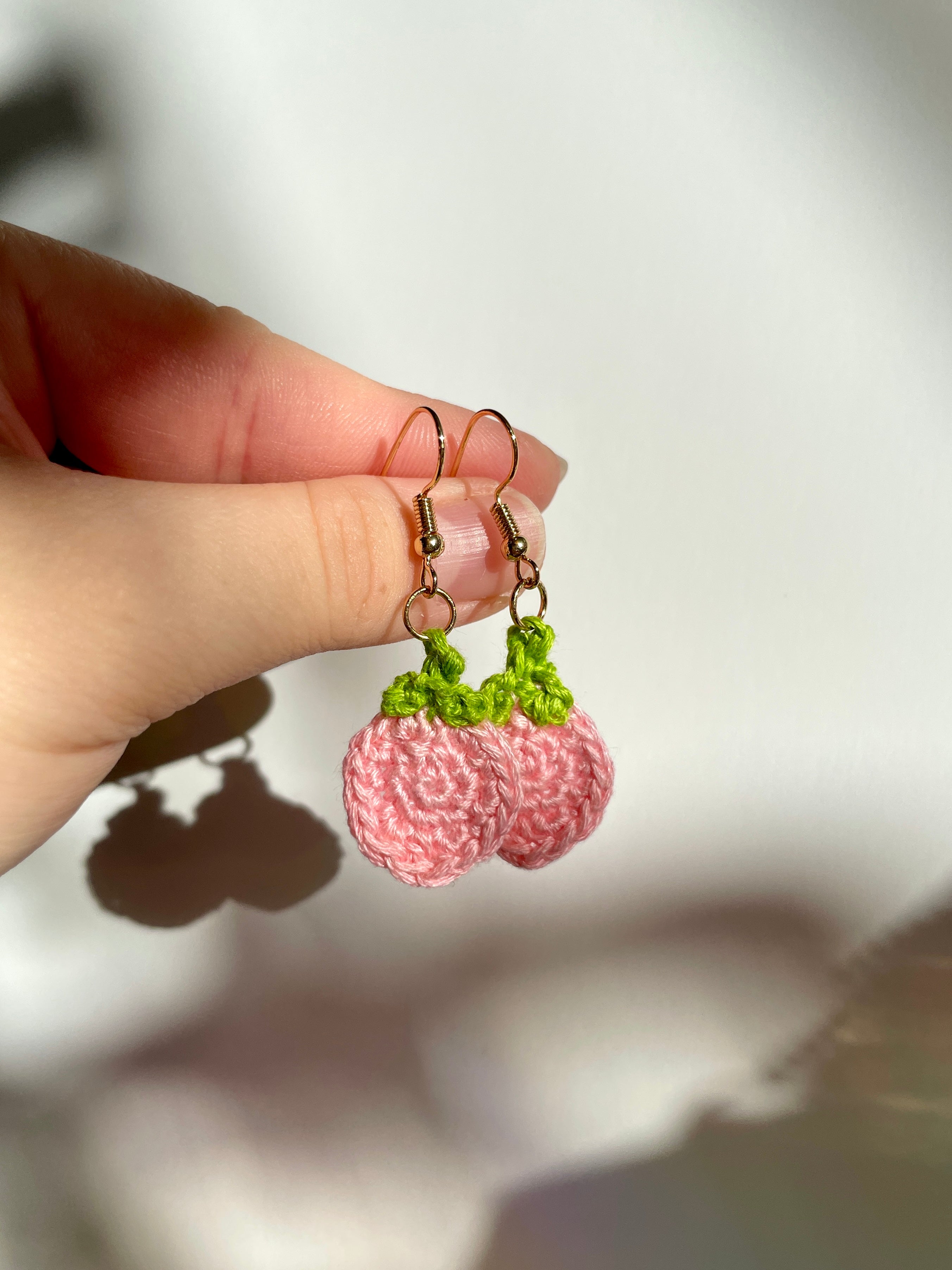 Earrings: crochet drops: silver ombre: small – Moss Follows