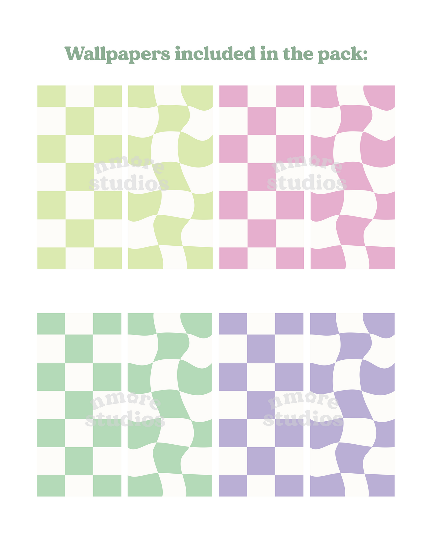 Spring Checkerboard Phone Wallpaper Pack (Digital Download)